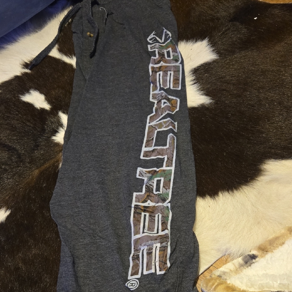Realtree Dark Gray Sweatpants with Camo Design